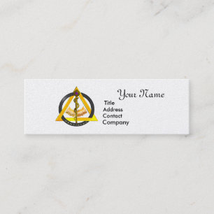ROD OF ASCLEPIUS DENTIST DENTISTRY White Pearl Mini Business Card