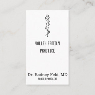 Rod of Asclepius [medical symbol] Business Card