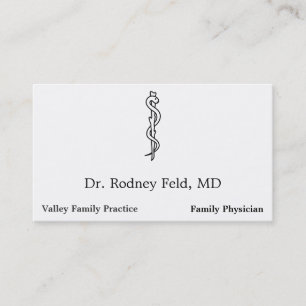 Rod of Asclepius [medical symbol] Business Card