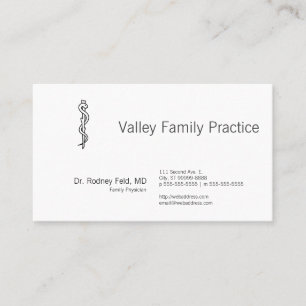 Rod of Asclepius [medical symbol] Business Card
