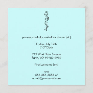 Rod of Asclepius [medical symbol] Invitation