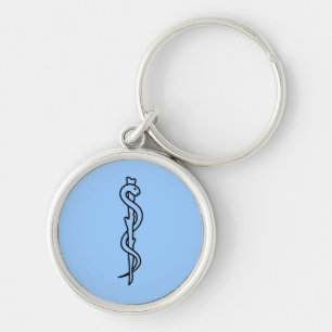 Rod of Asclepius [medical symbol] Key Ring