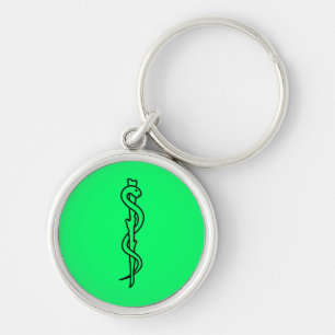 Rod of Asclepius [medical symbol] Key Ring