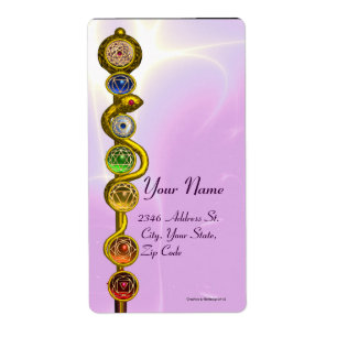 ROD OF ASCLEPIUS WITH 7 CHAKRAS ,SPIRITUAL ENERGY