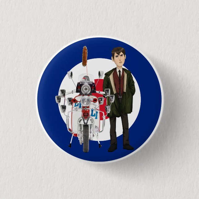 Rod the Mod & Scooter 3 Cm Round Badge (Front)
