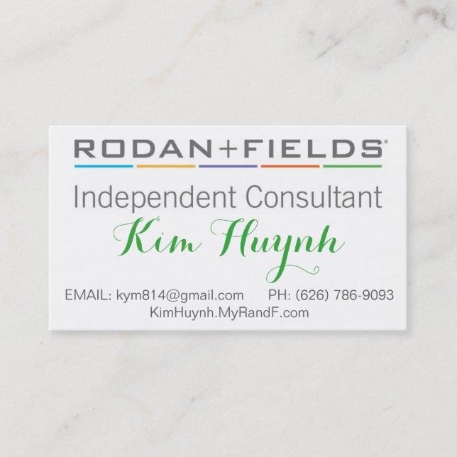 Rodan and Field Business Card (Front)