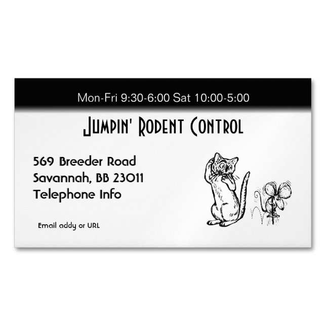 Rodent and Pest Control Business Magnetic Business Card (Front)
