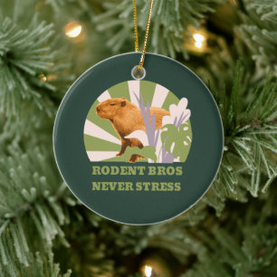 Rodent Bros Never Stress Capybara Ceramic Tree Decoration