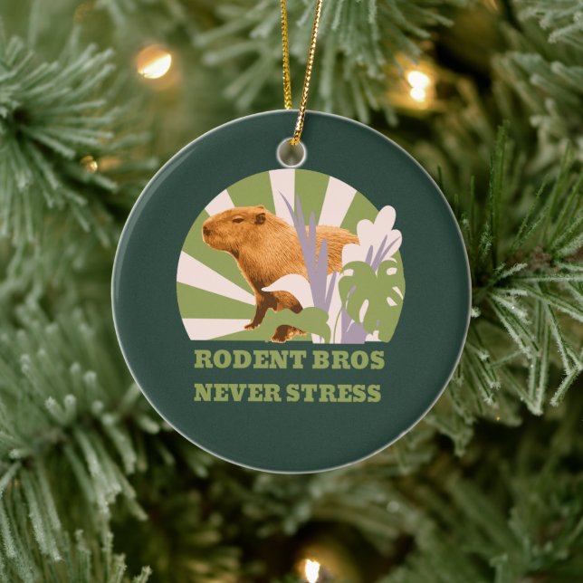 Rodent Bros Never Stress Capybara Ceramic Tree Decoration (Tree)