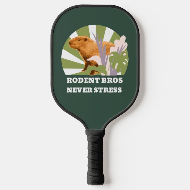 Rodent Bros Never Stress Capybara Pickleball Paddle (Front)