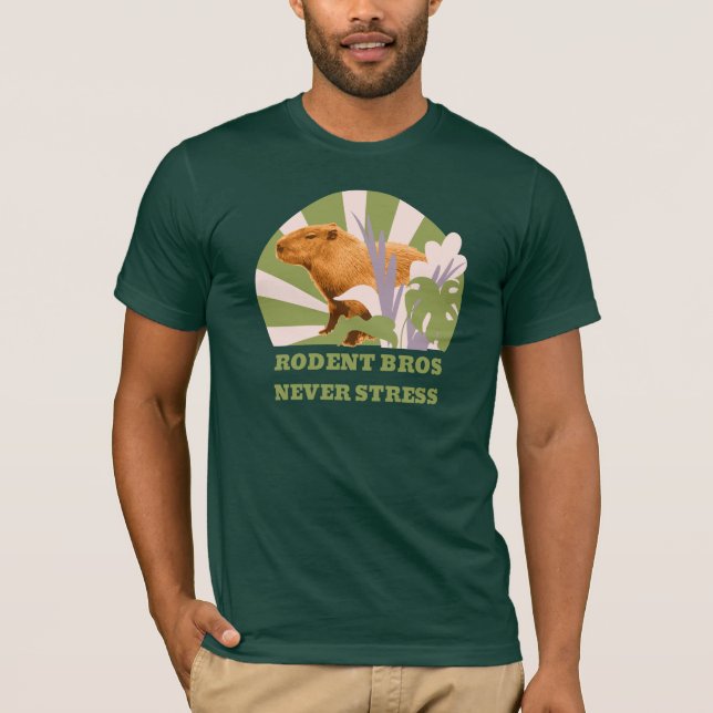 Rodent Bros Never Stress Capybara T-Shirt (Front)
