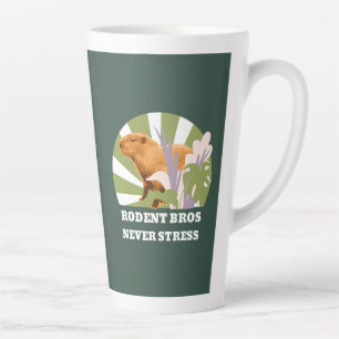 Rodent Bros Never Stress Funny Capybara Latte Mug