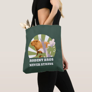 Rodent Bros Never Stress Funny Capybara Tote Bag