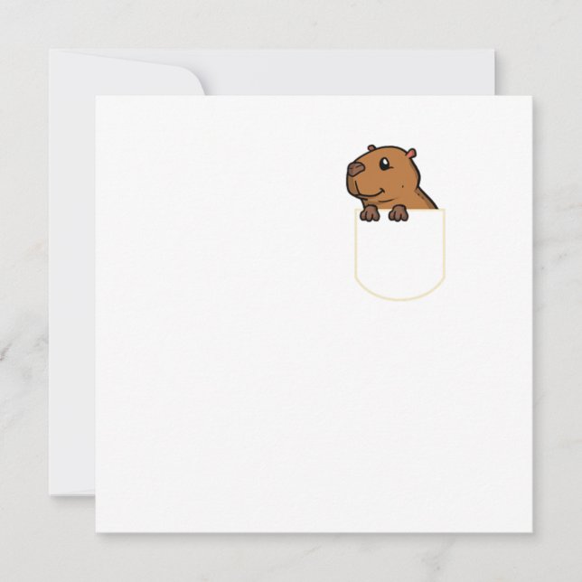 Rodent In The Pocket Gift Capybara Pocket TShirt Invitation (Front)