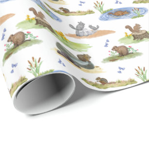 Rodent Toile Wrapping Paper (Original Colours)