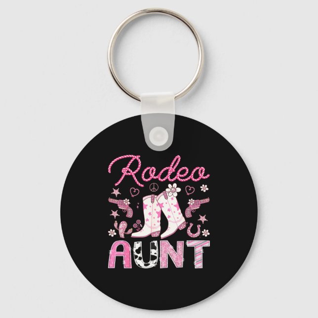 Rodeo Aunt Nk Cowgirl Western Coquette Birthday Gi Key Ring (Front)