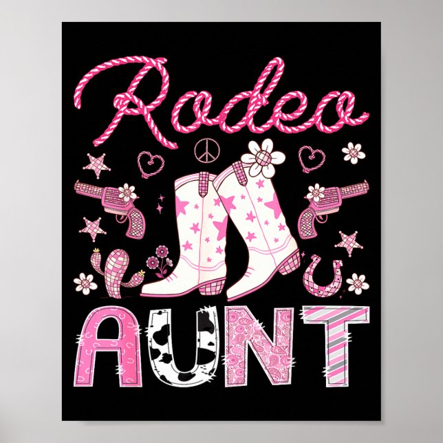 Rodeo Aunt Nk Cowgirl Western Coquette Birthday Gi Poster (Front)