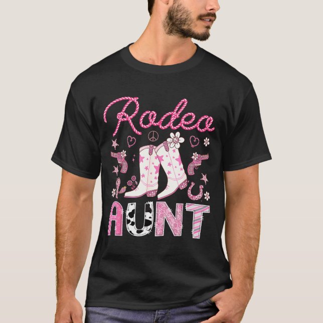 Rodeo Aunt Nk Cowgirl Western Coquette Birthday Gi T-Shirt (Front)
