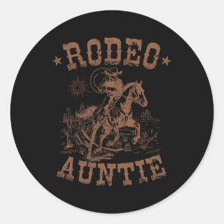 Rodeo Auntie Western Cowboy Family Matching Mother Classic Round Sticker