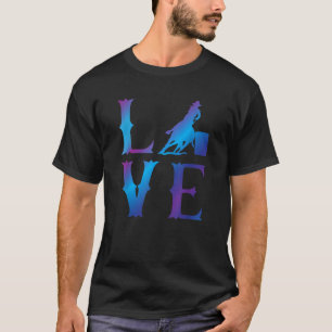 Rodeo Barrel Racing LOVE Distressed Blue  T-Shirt