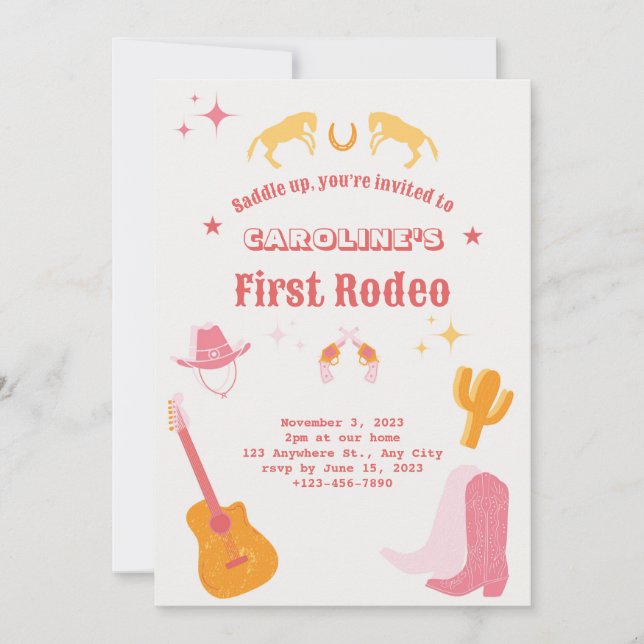 Rodeo Birthday Invitation (Front)