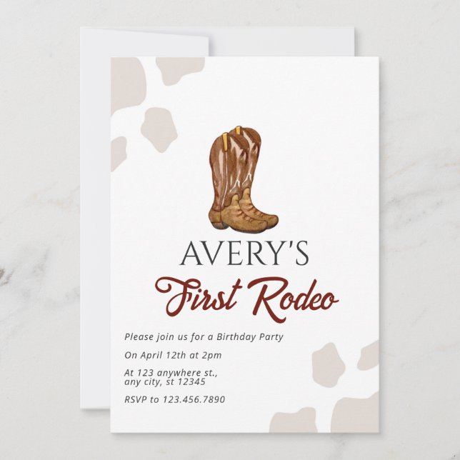 Rodeo Birthday Invitation (Front)