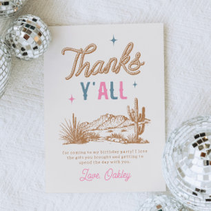 Rodeo Birthday Party Thank You Card