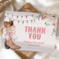 Rodeo Bow Coquette Thank You Card