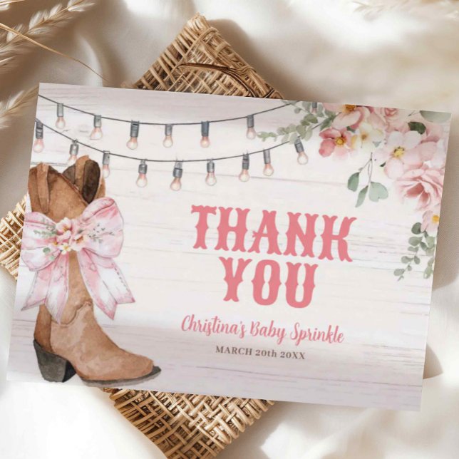 Rodeo Bow Coquette Thank You Card (Creator Uploaded)
