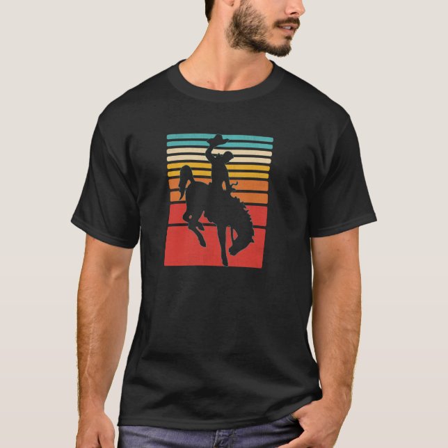 Rodeo Bucking Bronco Horse Retro Style Pullover  (Front)