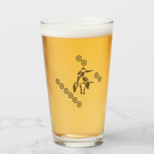 Rodeo Bull Rider on a Longhorn Glass