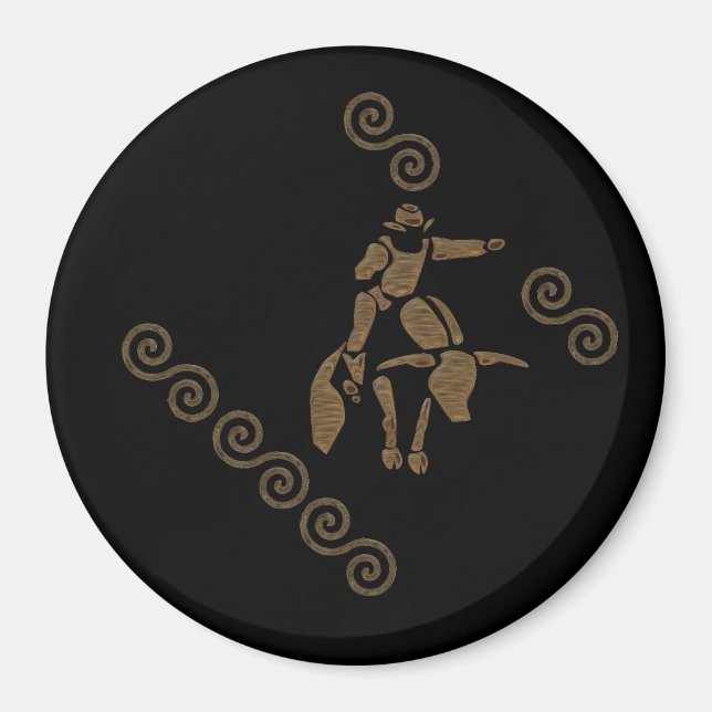 Rodeo Bull Rider on a Longhorn Magnet (Front)