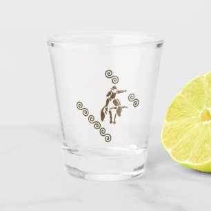 Rodeo Bull Rider on a Longhorn Shot Glass