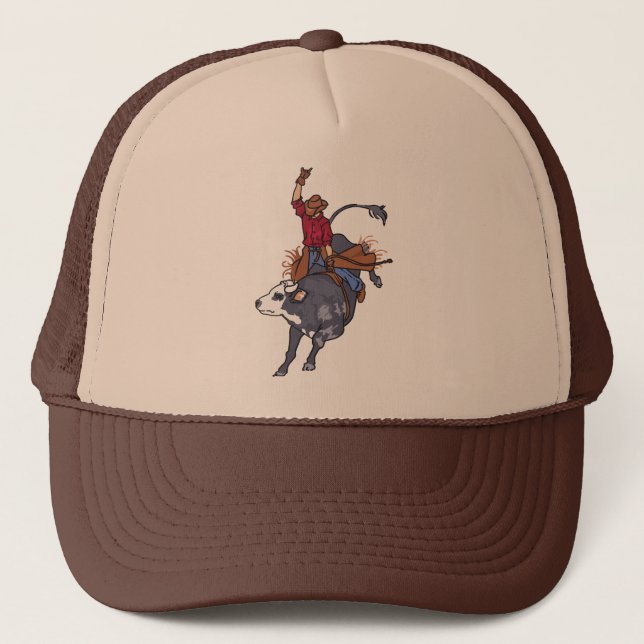 Rodeo Bull Rider Trucker Hat (Front)