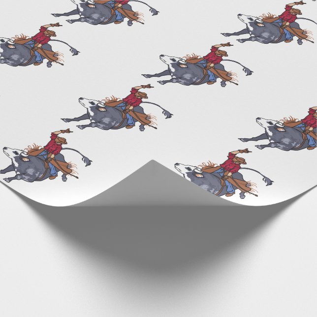 Rodeo Bull Rider Wrapping Paper (Corner)