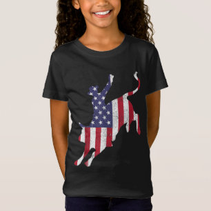 Rodeo Bull Riding American Flag Patriotic Bull Rid T-Shirt