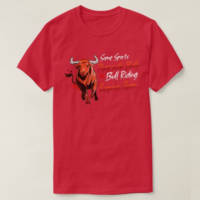 Rodeo Bull Riding Livestock Show Farmer Cattle Cow T-Shirt (Design Front)