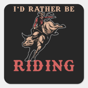 Rodeo Bull Riding Square Sticker