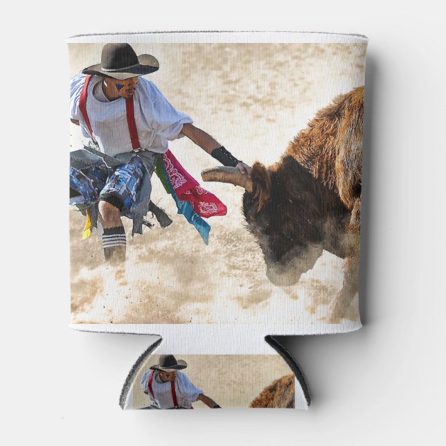 Rodeo Bullfighter Can Cooler (Front)