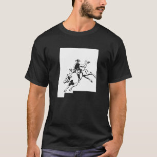 Rodeo Cow Rider Bull Riding Cowboy Map New Mexico T-Shirt