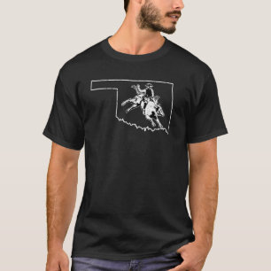 Rodeo Cow Rider Bull Riding Cowboy Map Theme Okhla T-Shirt