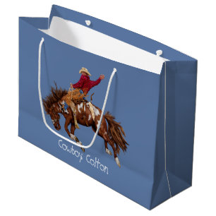 Rodeo Cowboy Bronco Buster Large Gift Bag