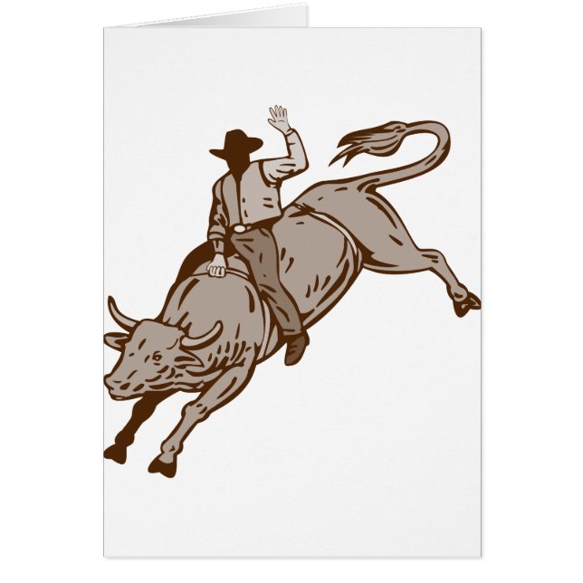Rodeo cowboy bull riding (Front)