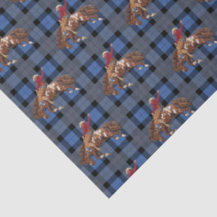 Rodeo Cowboy On Plaid Tissue Paper