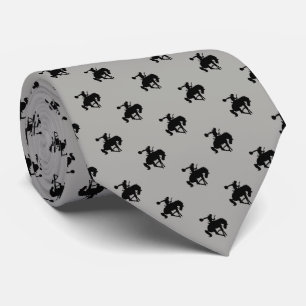 Rodeo Cowboy Pattern Grey Tie