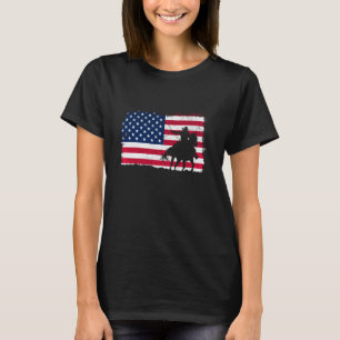 Rodeo Cowboy Western Country Bronc USA flag 4th of T-Shirt