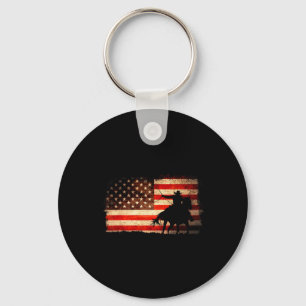 Rodeo Cowboy Western Country Horse Usa Flag 4th Of Key Ring