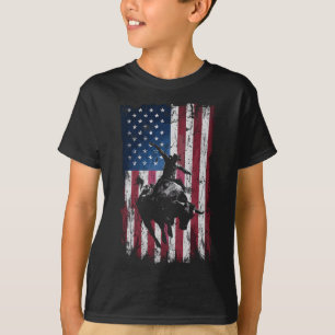Rodeo Cowboy Western Usa Flag Cowboys T-Shirt