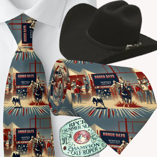 Rodeo Cowboys Calf Roping Rodeo Days Tie