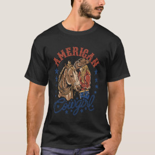 Rodeo Cowgirl American 4th of July Western Country T-Shirt
